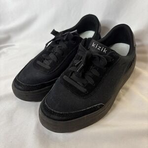 Kizik Prague 2 Hands Free Shoes W 7.5W/6W Slip On Black Canvas Casual Sneakers